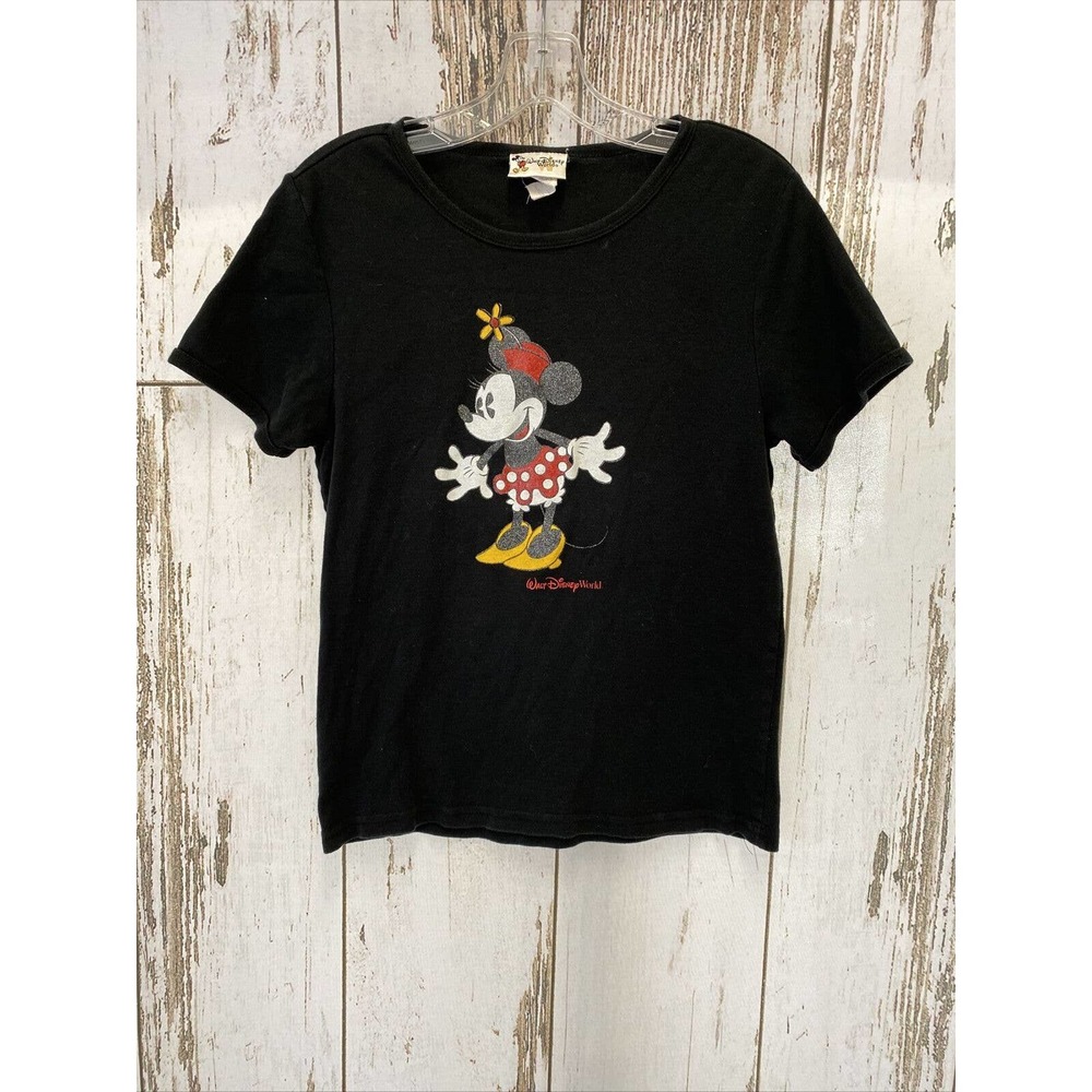 Girl's Glittery Minnie Mouse "Walt Disney World" T Shirt Size Large